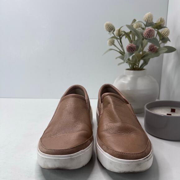 Vionic Kearny Platform Leather Slip-On Sneaker Loafer Tan Women 9M - Picture 3 of 9